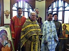 Michael Kochis '15, Fr. Daniel '66, Deacon Michael, Fr. John, George Touloumes '14
